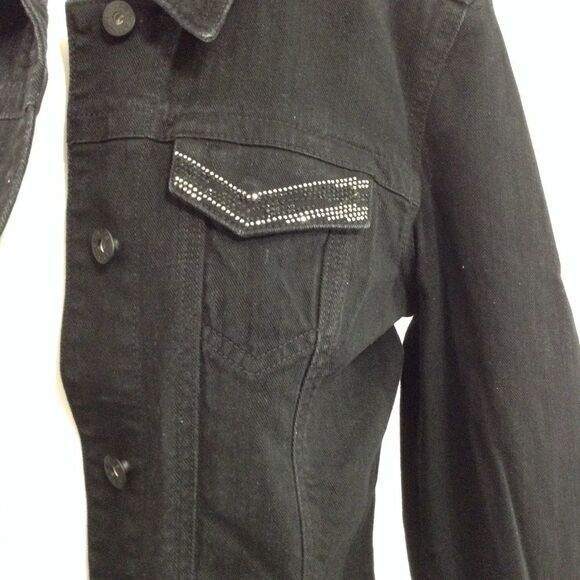 Chico’s Black Jean Jacket Size Small - Picture 2 of 7